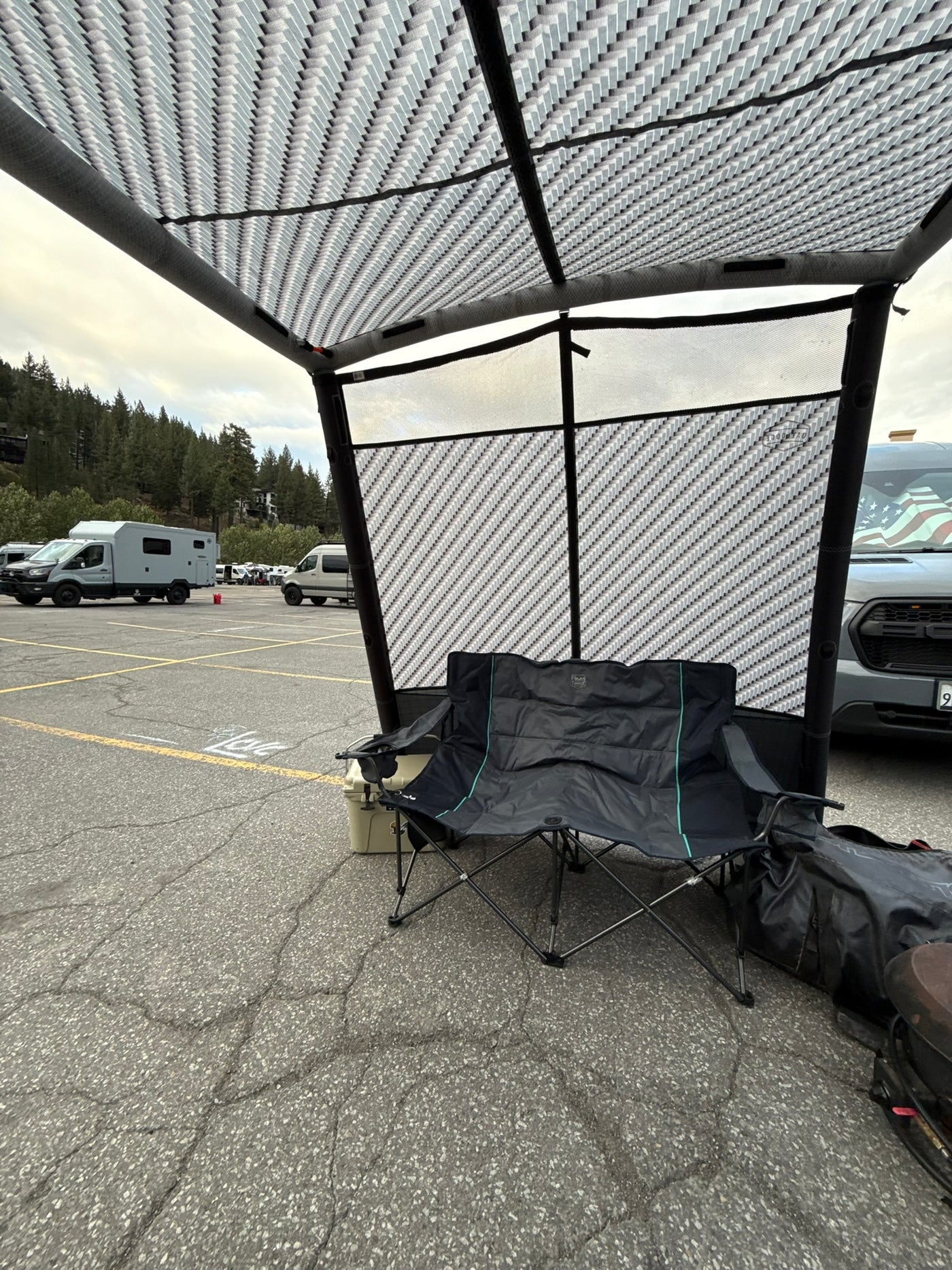 AirHaven awning with Annex Walls on a Promaster van