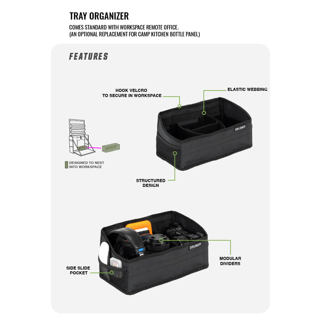 Workspace tray specifications